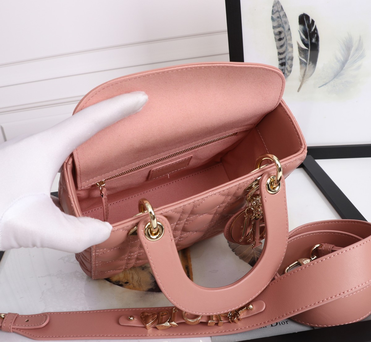 Small Lady Dior My ABCDior Bag Pink Cannage Lambskin